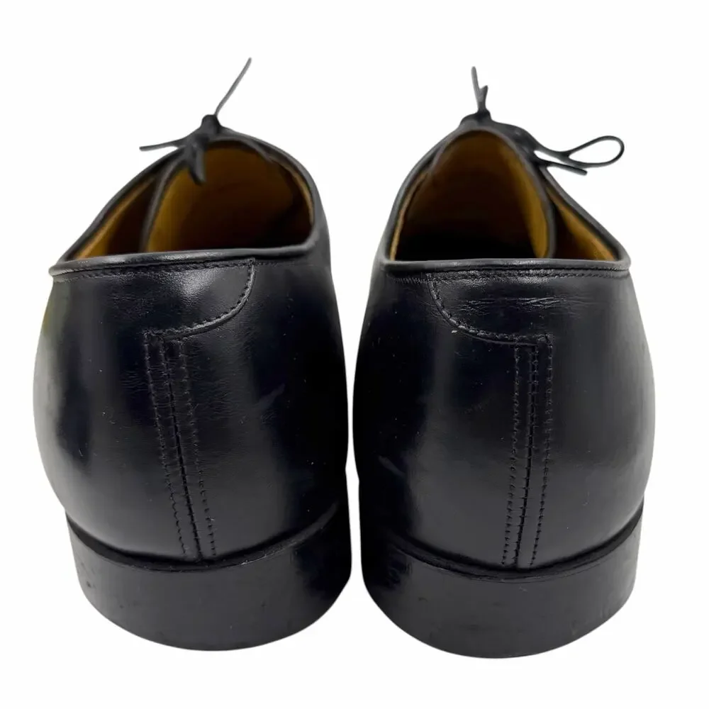 Johnston Murphy Handcrafted Black Leather Cap Toe Oxford Dress Shoes 12 B AA